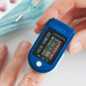 Pulse Oximeter finger digital device to measure oxygen saturation in blood and pulse rate.